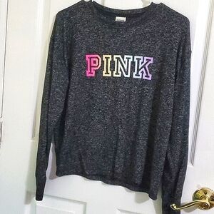 PINK Victoria"s Secret Charcoal Spekled Graphic Sleep Tee Athleisure Lounging